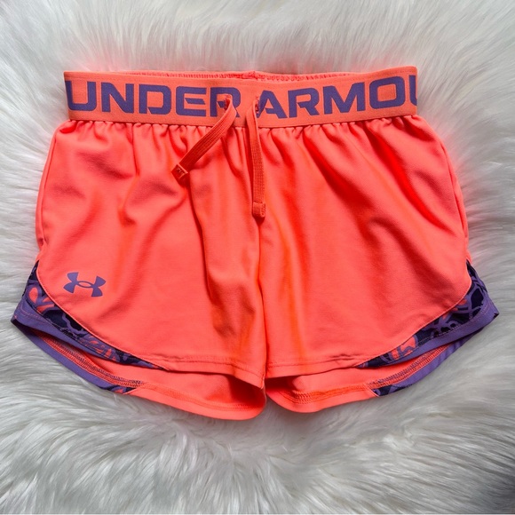 Under Armour Other - Under Armour Girls' Ua Play Up Tri-color Shorts Size M Hot Pink Orange Athletic